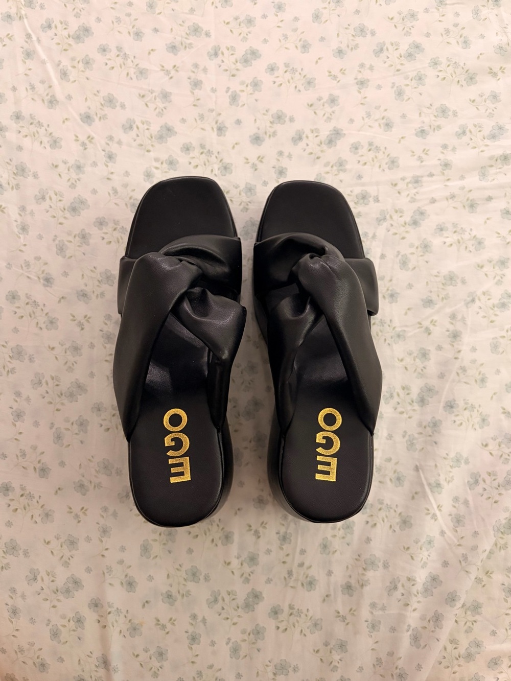 EGO Black Knot Slide Mules for Women